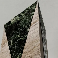 Polimelus Verde Alpi & Travertine Vase
