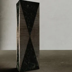 Polimelus Verde Alpi & Travertine Vase