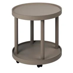 Polo Trolley 2-Tier Beige Round Table