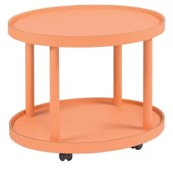 Polo Trolley 2-Tier Salmon Oval Table