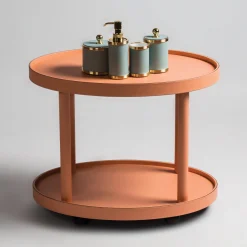 Polo Trolley 2-Tier Salmon Oval Table