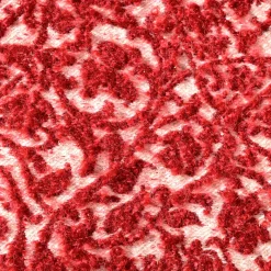 Polypode Square Floral Red & White Boucle Wool Cushion