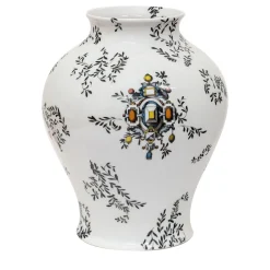 Pompei Amphora Porcelain Vase with branches and jewels h32cm