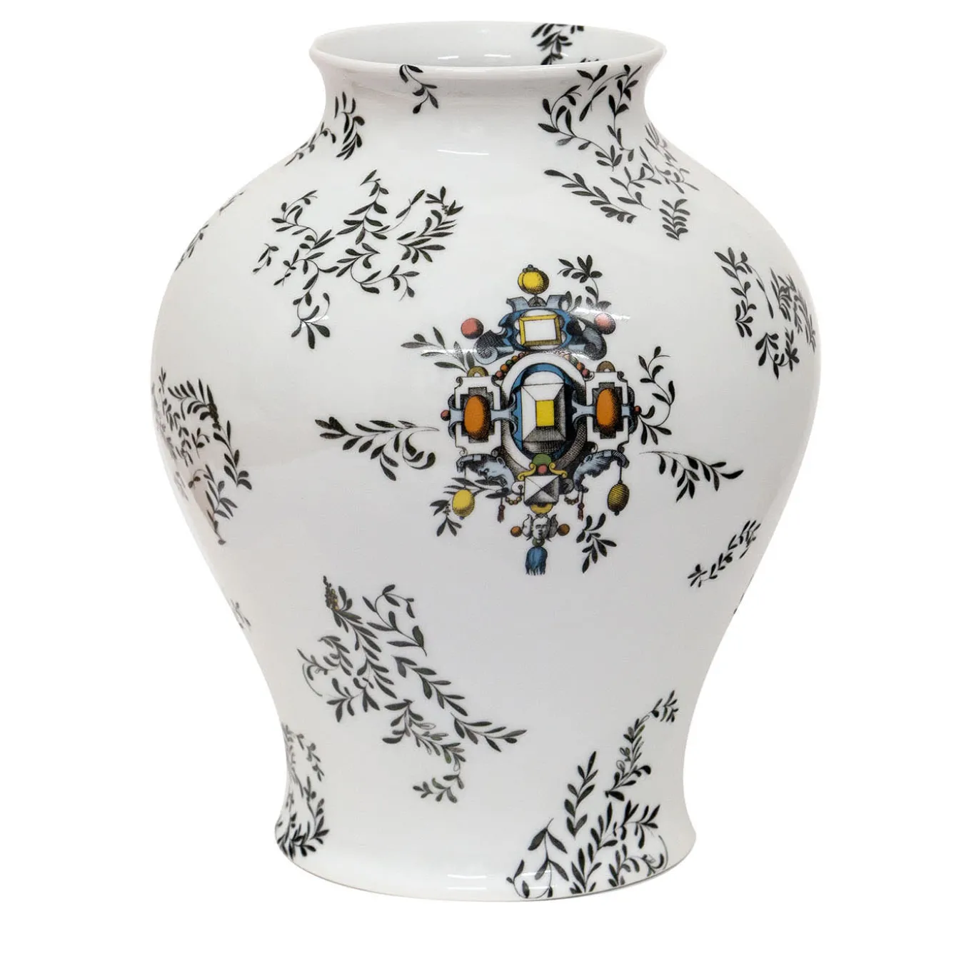 Pompei Amphora Porcelain Vase with branches and jewels h32cm