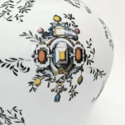 Pompei Amphora Porcelain Vase with branches and jewels h32cm