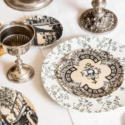 Pompei Porcelain Charger Plate with branches and jewel #6