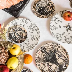 Pompei Porcelain Charger Plate with branches and jewel #4