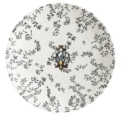 Pompei Porcelain Charger Plate with branches and jewel #1