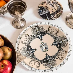 Pompei Porcelain Charger Plate with branches and jewel #1