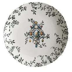 Pompei Porcelain Soup Plate with branches and jewel #4