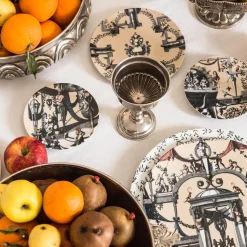 Pompei Porcelain Soup Plate with branches and jewel #5