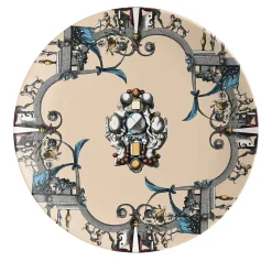 Pompei Set of 2 porcelain Dessert Plates with geometric design #1