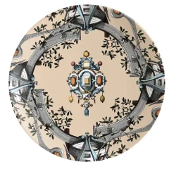 Pompei Set of 2 porcelain Dessert Plates with geometric design #4