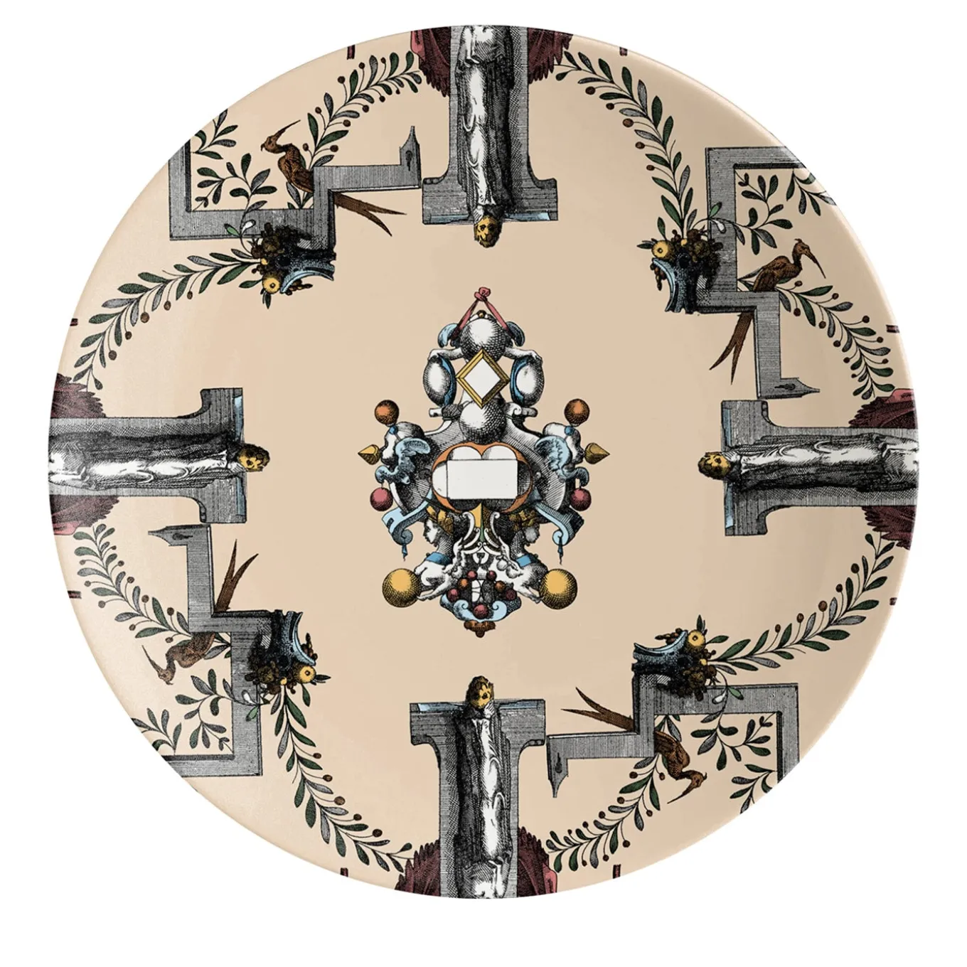 Pompei Set of 2 porcelain Dessert Plates with geometric design #2