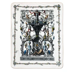 Pompei velvet Plaid with grotesque design