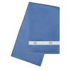 Pompidou Geometric Style White & Assisi Blue Bath Towel