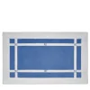 Pompidou Geometric Style White & Assisi Blue Bath Mat