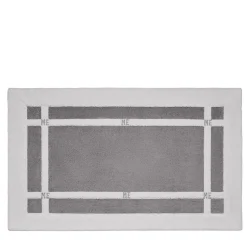 Pompidou Geometric Style White & Grey Bath Mat