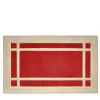 Pompidou Geometric Style Beige & Coral Bath Mat
