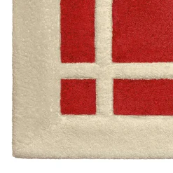 Pompidou Geometric Style Beige & Coral Bath Mat