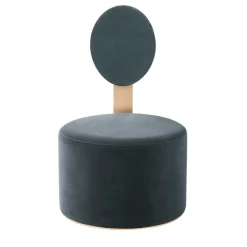 pop gray velvet and satin brass metal chair