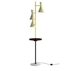 Pop Ivory and Polished Brass Floor Lamp
