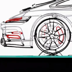 Porsche Metal Wire Sculpture