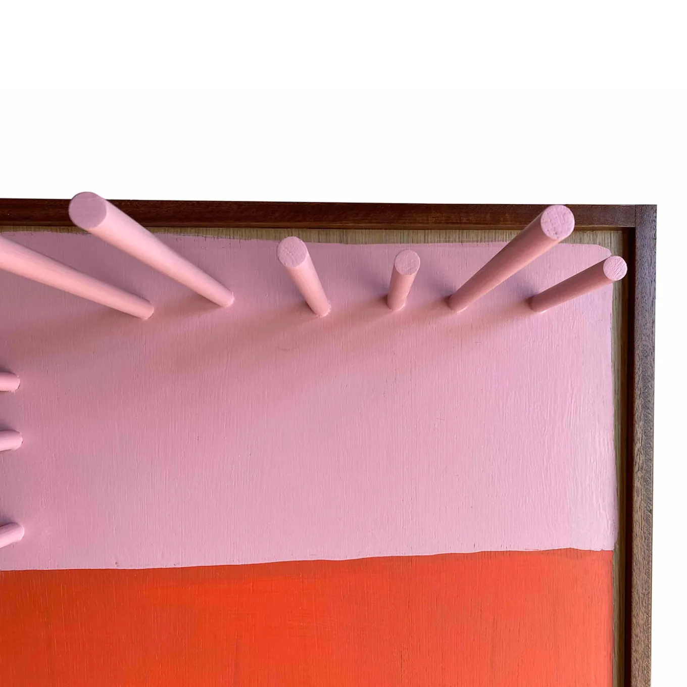 Porta Borse A Pink & Coral Wooden Handbag Rack by Pietro Meccani
