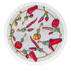 Portafortuna Round Light Blue Metal Tray