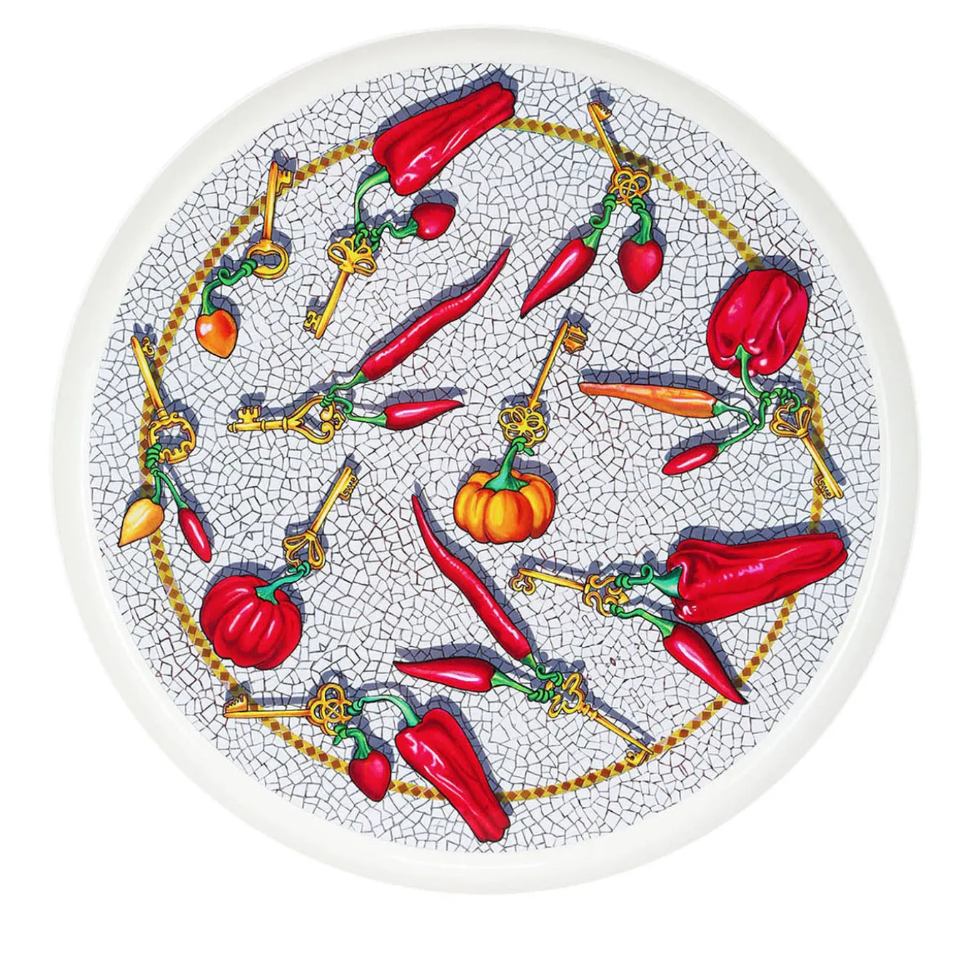 Portafortuna Round Light Blue Metal Tray