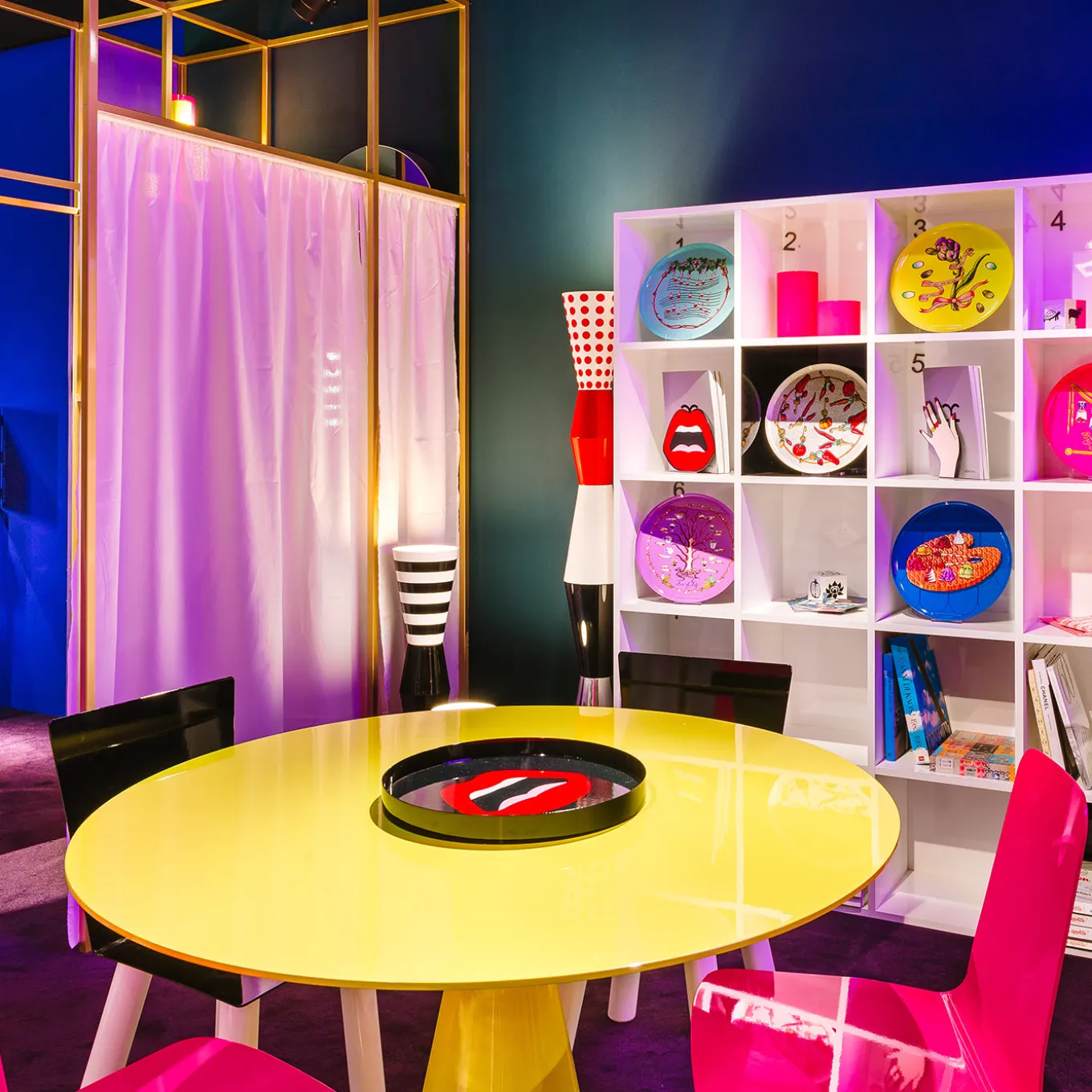 Portafortuna Round Light Blue Metal Tray