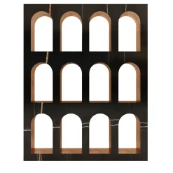 Portici Bookcase in Sahara Noir Marble by Sissy Daniele