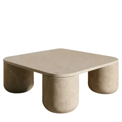 Porto Square Beige Marble Coffee Table