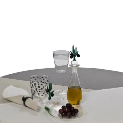 Portofino Handcrafted Olive Glass Oil Bottle