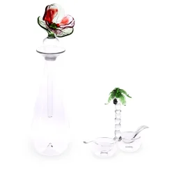 Portofino Handcrafted Palm Glass Salt&Pepper Set