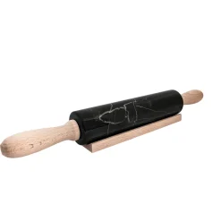 Portoro Marble Rolling Pin and Wooden Handle