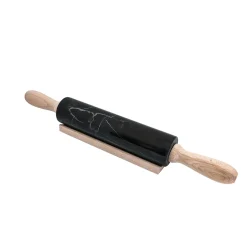 Portoro Marble Rolling Pin and Wooden Handle