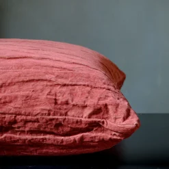 Potentilla Square Red Velvet Cushion