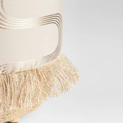 Pouf Vague Ivory with Rubelli archive fabric and basket base