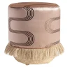 Pouf Vague Pink with Rubelli archive fabric and basket base