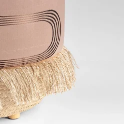 Pouf Vague Pink with Rubelli archive fabric and basket base