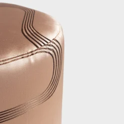 Pouf Vague Pink with Rubelli archive fabric and basket base