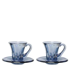 Prestige Set of 2 Transparent Blue Espresso Cups