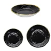 Preta Oro Black Gold Dinner Plates Set for 6