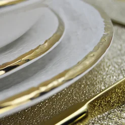 Preta Oro Milk Gold Dining Plates Set for 6