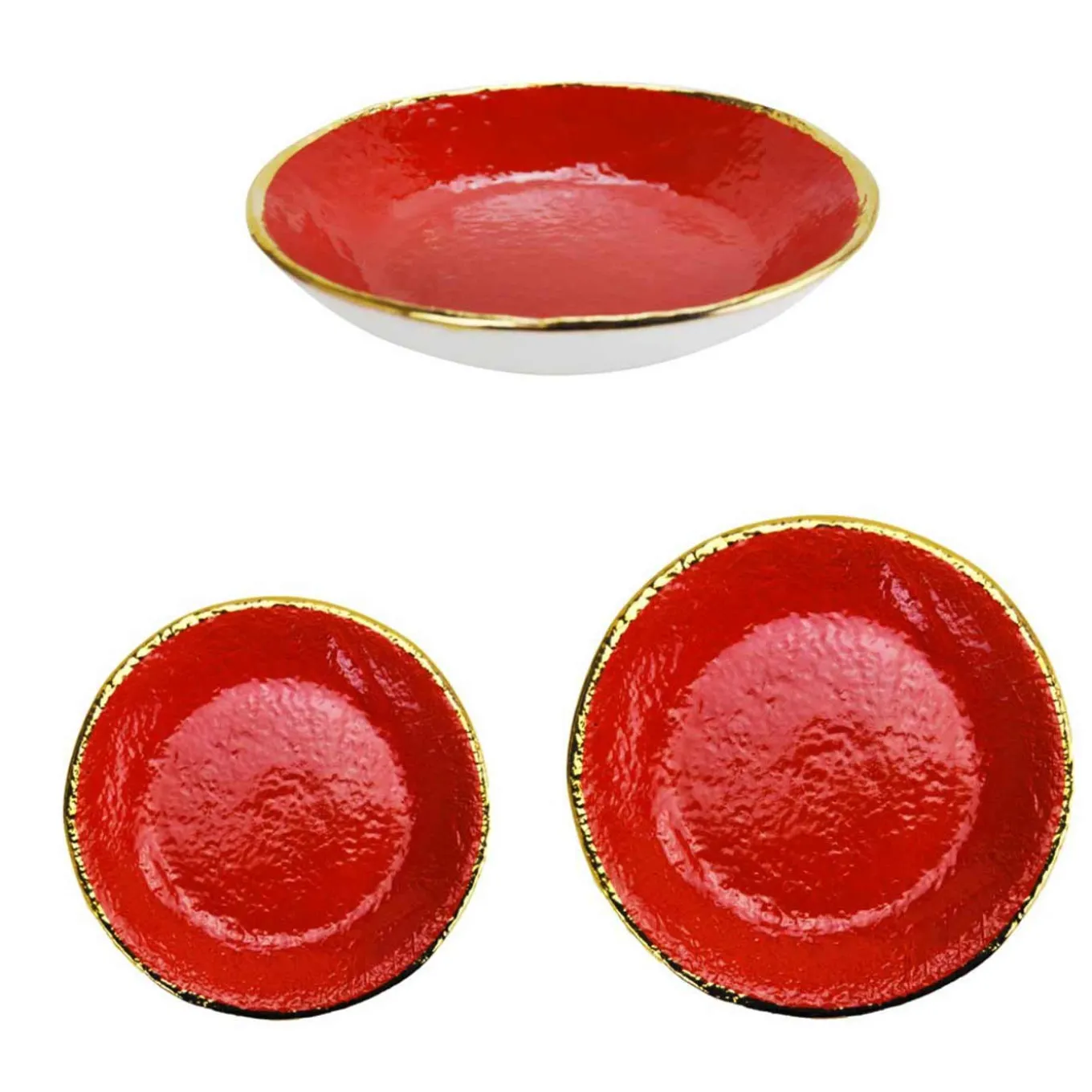 Preta Oro Red Gold Dinner Set for 6