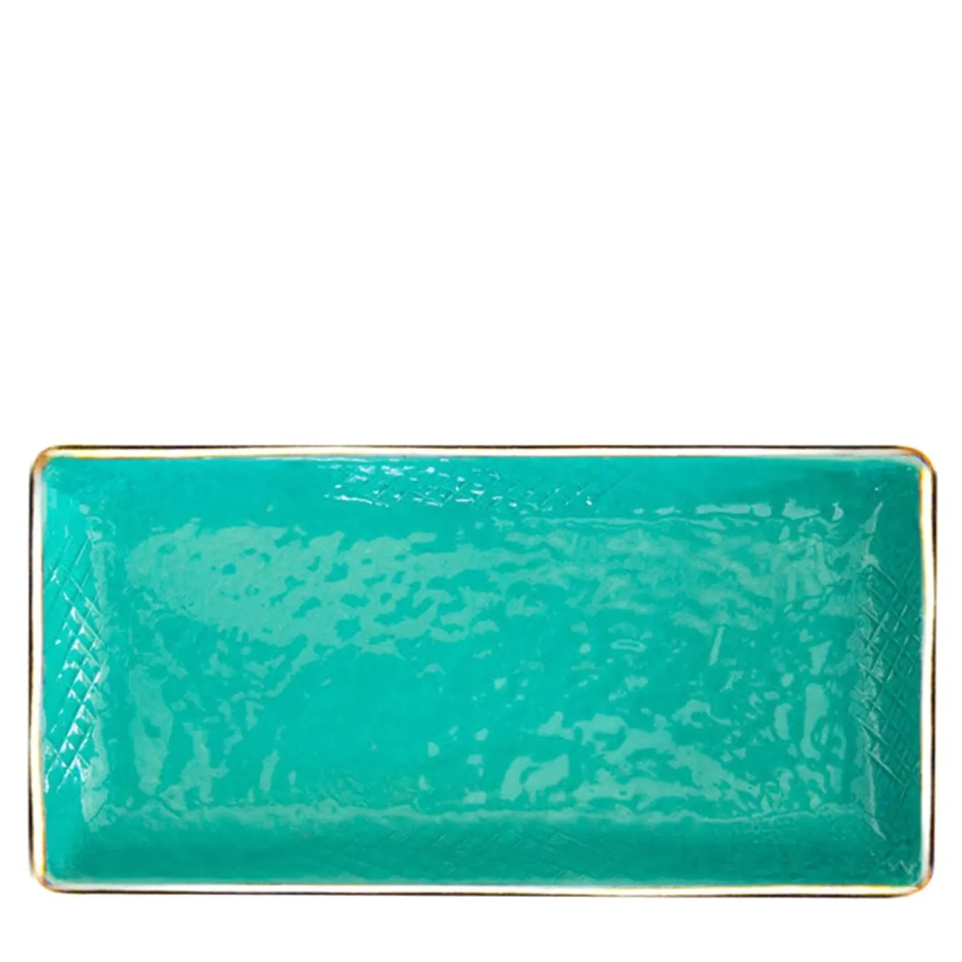 Preta Oro Set of 6 Aquamare Rectangular Plates 30cm