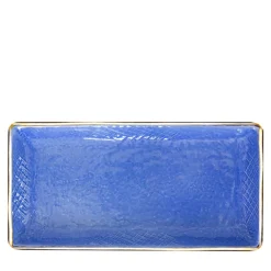 Preta Oro Set of 6 Blue Rectangular Plates 30cm