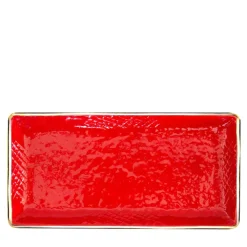 Preta Oro Set of 6 Red Rectangular Plates 30cm