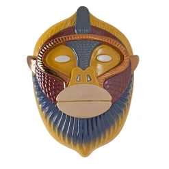 Primates Mask Kandti Glossy Multicolor Ceramic With Metal Details Wall Sculpture By Elena Salmistraro